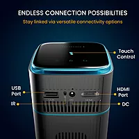 Portronics Pico 12 Smart Projector – 4K Support, Android 11, Compact Design | Stunning Visuals & Vibrant Colors | Perfect for Home Entertainment & Movies