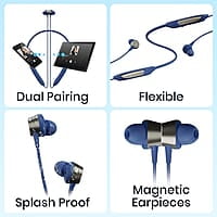 ZEBRONICS Yoga N3 with 46 Hours Backup,Bluetooth V5.2 Wireless Neckband,Enc Calling,Gaming Mode (Upto 50Ms),Voice Assistant,Dual Pairing,Splash Proof&Type C in-ear