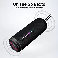 Portronics POR 2098 Breeze 5 25W Bluetooth Speaker – BT 5.3 | RGB | IPX5 | AUX/USB/TF | Black