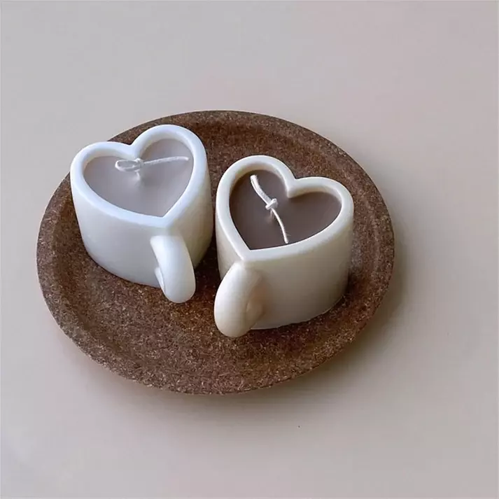 Silicon Mold Candle Love Heart Shape Mug