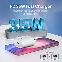 Portronics Adapto 35G 35W GaN Charger – 1 Type-C Port, No Cable Included