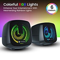 Portronics POR 2965 In Tune 6 USB Powered Speaker – 6W  3.5mm Jack  LED Light  Black