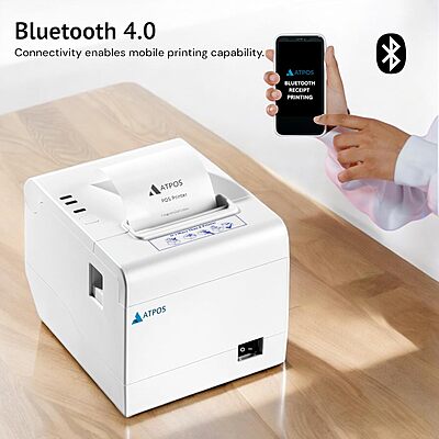 Atpos AT-402 80mm 3 Inch Thermal Receipt Printer (Bluetooth + USB ) | Auto Cutter