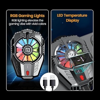 Portronics Coolpluse Instant Mobile Cooler With Radiator Cooling Technology, 3 Cooling Mode, Temperature Display, RGB LED Light, Gaming Fan, Refrigeration Chip, Compatible With Android & iphone(Black) Portronics Coolpluse Instant Mobile Cooler With Radiator Cooling Technology, 3 Cooling Mode, Temperature Display, RGB LED Light, Gaming Fan, Refrigeration Chip, Compatible With Android & iphone(Black)