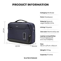 MOKOBARA Bento Nylon Laptop Briefcase – Fits 14-Inch MacBook & Laptops | Durable Office Bag for Men | Professional Messenger Bag for Business, Work, & Travel