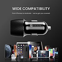 Portronics 20W Type-C PD Car Charger Fast Charging for iPhones & Android Devices Black