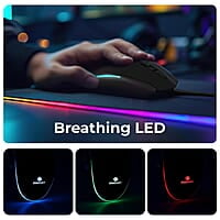 ZEBRONICS WAR M Wired Gaming Mouse with 6 Buttons, High Precision, up to 3200 DPI, USB Interface, Breathing LED, Braided Cable