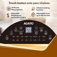 AGARO Elite Air Fryer For Home,14.5L,Rotisserie Convection Oven,1700 watts,Electric Oven,16 Preset Menus
