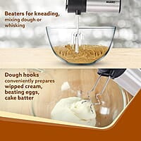 AGARO Elegant Hand Mixer, 300 Watts, Stainless Steel, 6 Interchangeable Speed Settings