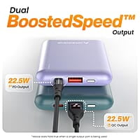 Ambrane 10000mAh Slimmest & Compact (Pocket/Bag Friendly) Powerbank, 22.5W Fast Charging, USB & Type C Output