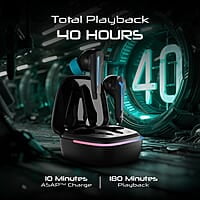 boAt Immortal 111 TWS in Ear Earbuds with Up to 40 Hours of Playtime, 40 Ms Super-Low Latency Beast Mode, RGB LEDs, Quad Mics with Enx Tech, ASAP Charge, Iwp Tech, Ipx4, Btv5.3