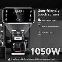 AGARO Primo Drip Coffee Maker, Brew & Drip Coffee Maker, Up to 12 Cups of Coffee, Fast Heating, Adjustable Temperature & Timer