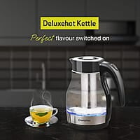 Crompton Deluxehot Glass Electric Kettle 1.7Ltr with Removable Infuser