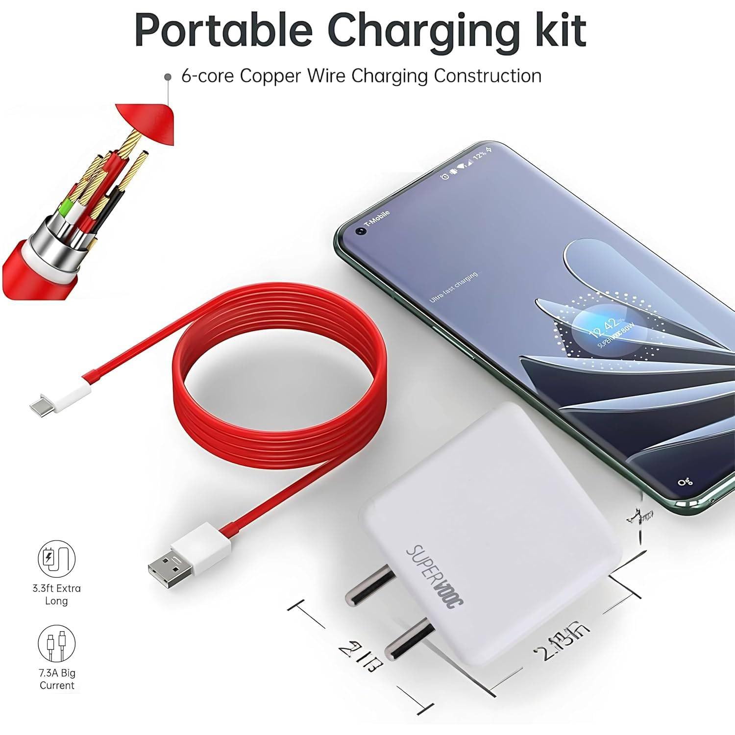 Portronics 65W Type-C Fast Charger with Type-C Cable | Power Delivery USB-C Wall Adapter