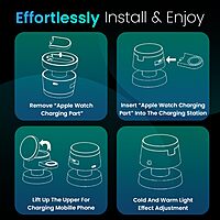 Portronics TriCharge 15W 4-in-1 MagSafe Wireless Charger with Night Lamp | Black