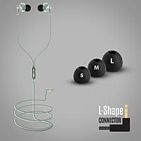 Zebronics Zeb-Buds 10 In Ear Wired Earphones with Mic, Metallic Design, L Shaped Connector, 13.5mm NdFeb Drivers