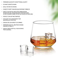 Treo by Milton Bourbon On The Rocks Glass Tumbler, 6 Pc Set, 370 ml Each, Transparent