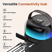 Portronics POR 2036 Dash 4 Speaker – 50W Bluetooth 5.3 | Karaoke Mic | RGB | Black