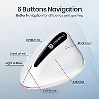 Portronics Toad Ergo 3 Black Mouse – Wireless, RGB, 2400 DPI, ergonomic design for comfort, customizable buttons, high precision tracking, perfect for gaming and productivity, sleek, appearance.