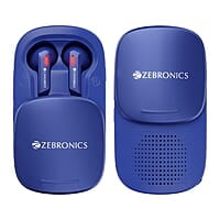 ZEBRONICS Sound Bomb X1 3-in-1 Wireless Bluetooth v5.0 In Ear Earbuds + Speaker Combo with 30 Hour Backup, Built-in LED Torch, Call Function, Voice Asst, Type C and Splash Proof Portable Design