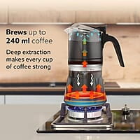 AGARO Imperial Moka Pot, Stovetop & Induction, Espresso Coffee, 240 Ml