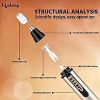 Lifelong Rechargeable Nose and Ear Trimmer; 40 minutes Runtime and Washable For Men, Woman Ear Hair Trimmer