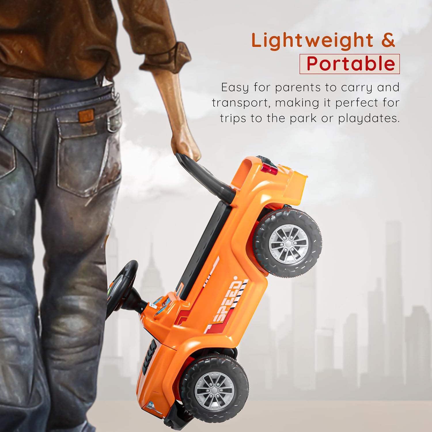 Baybee Push Ride on Baby Jeep for Kids Toys with LED Light & Storage Bin-Orange Baybee Push Ride on Baby Jeep for Kids Toys with LED Light & Storage Bin-Orange