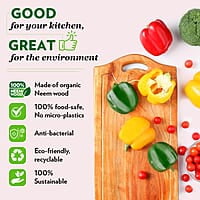 Borosil Dice Pro Organic Neem Wood 17 mm Chopping Board