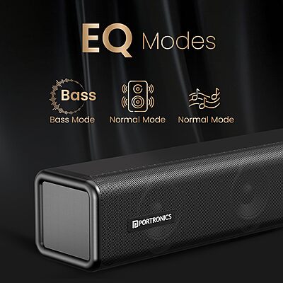 Portronics Pure Sound 107 – 200W Soundbar with Subwoofer | Immersive Audio, Sleek Design, Bluetooth & Powerful Bass for Home Entertainment