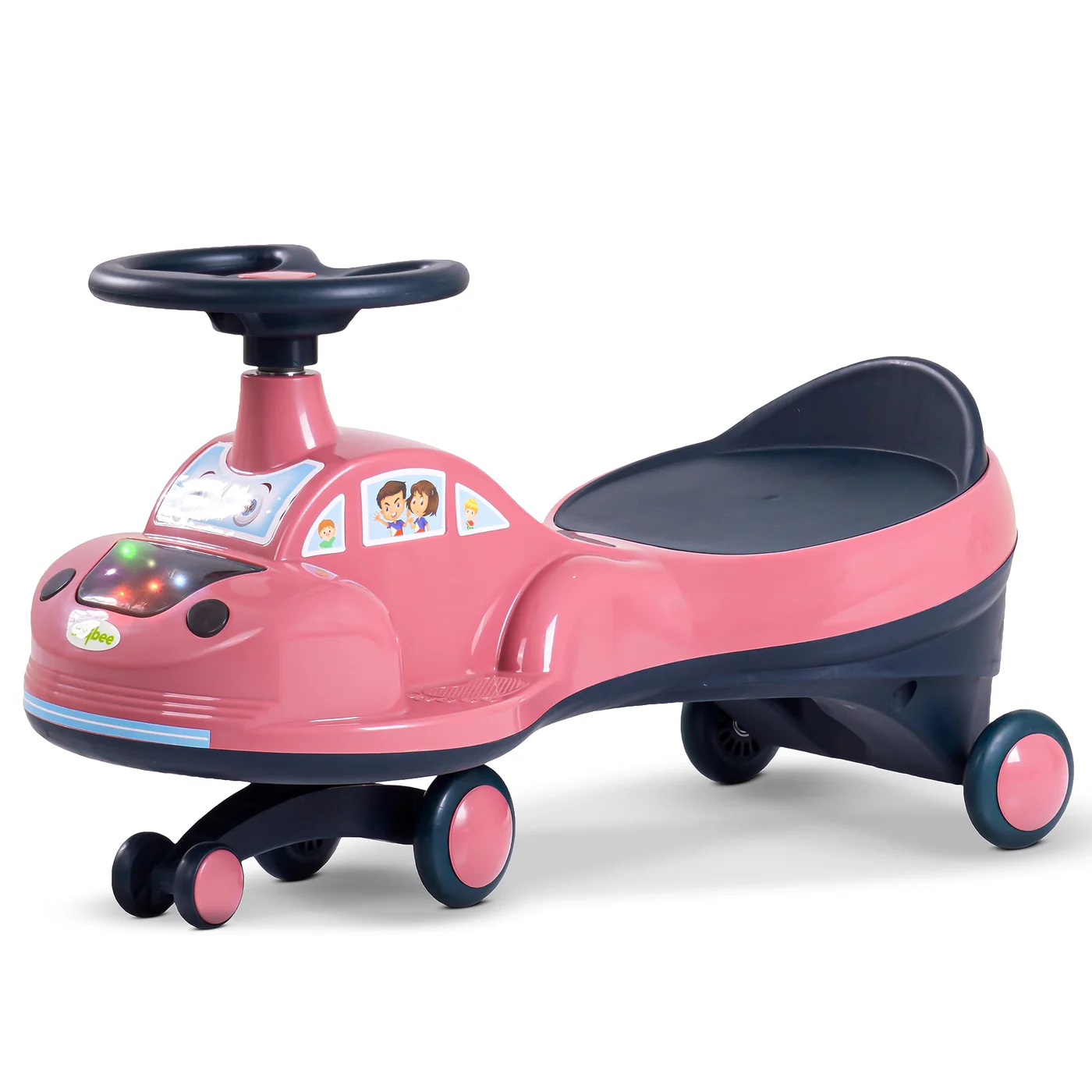 Baybee Flare Kids Ride on Magic Swing Cars with Flashing LED Lights Music & PP Wheels- Dark Pink Baybee Flare Kids Ride on Magic Swing Cars with Flashing LED Lights Music & PP Wheels- Dark Pink