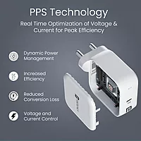Portronics Adapto 65C 65W Type-C GaN Fast Charger | PD USB-C Wall Adapter White