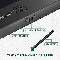 Portronics Ruffpad 22 – 22" LCD Writing Pad, Black. Perfect for notes, sketches, and reminders. Lightweight, portable, and eco-friendly. Easy to use with a simple erase button. Ideal for all ages.