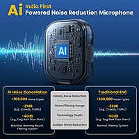 Portronics Vlogmate One is a compact AI lapel mic designed for content creators. It comes with a protective case, ensuring portability and convenience for high-quality audio recording on the go.
