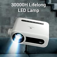 ZEBRONICS PIXAPLAY 13, LED Projector, 2000 Lumens, 200 Inch Screen Size, HDMI, USB, AUX, AV, FHD 1080p Support, Built in Speaker, Remote Control