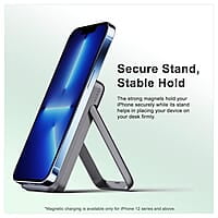 Ambrane 10000mAh Magnetic Wireless Power Bank with Stand, 15W Wireless Fast Charging, Compact 22.5W PD Wired Charger, Compatible with iPhone 12/13/14/15 & Other Wireless Devices