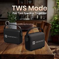 Portronics 2392 Resonate BT Speaker – 14W  Bluetooth v5.3  LED Sunset Projection  TWS  USB  Black