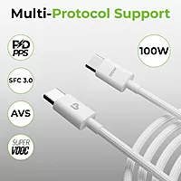 Ultraprolink UL1228WHT-0200 Zap+ 100 USB-C to C Cable, 2M