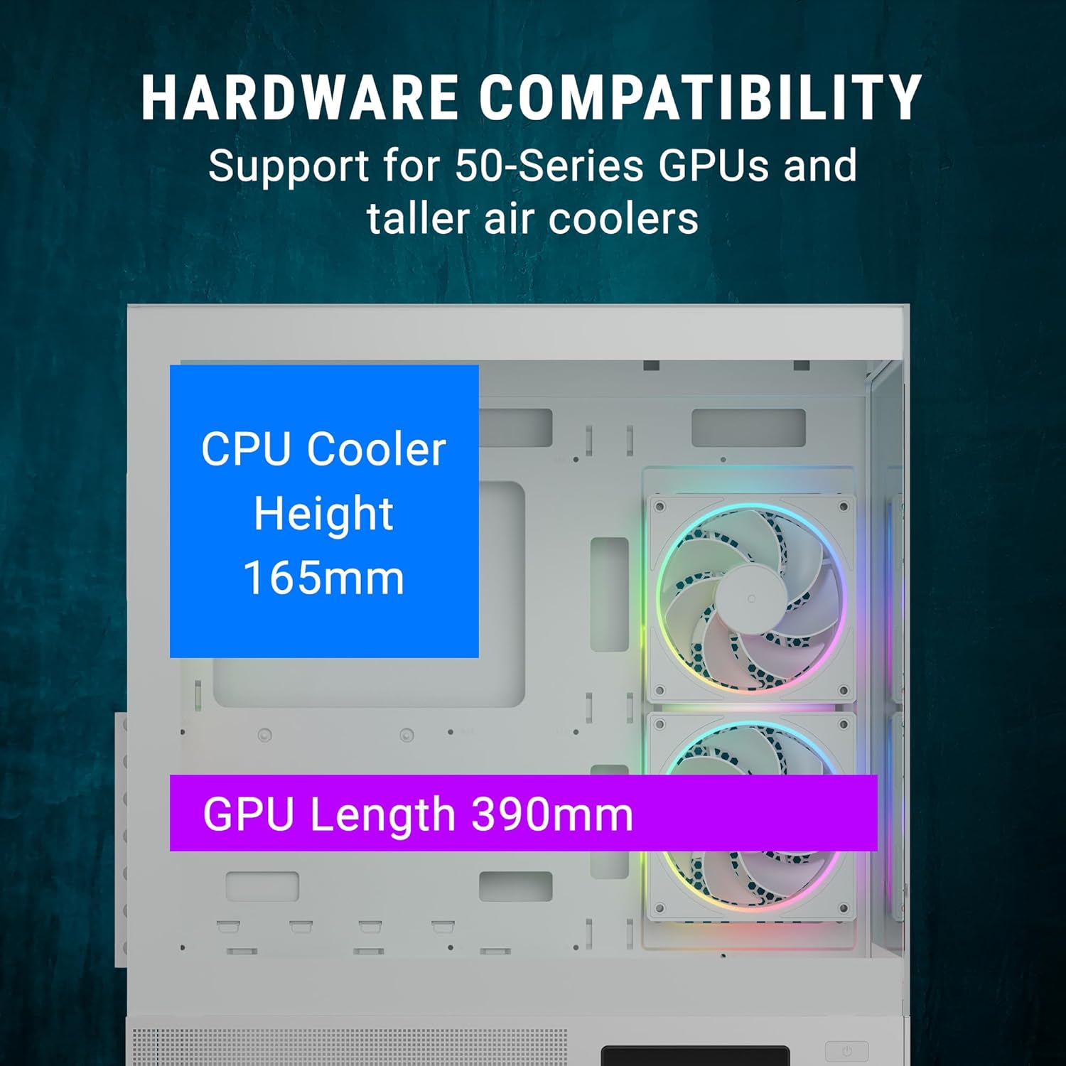 Ant Esports Crystal X3 LCD ARGB White ATX Mid-Tower Case – Tempered Glass | USB-C