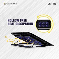 Lapcare Chillmate Pro LCP113 Laptop Cooling Pad – USB Powered | 6 High-Speed Fans | 5 Adjustable Height Levels | Dual USB 2.0 Ports | Advanced Heat Dissipation | Black