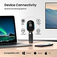 Portronics Dash 2 Wireless Bluetooth Karaoke Mic with 10W Speaker,Upto 10 Hour Playtime