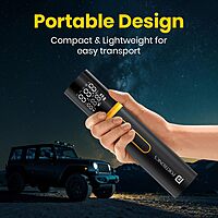Portronics VAYU 5.0 Tyre Inflator – 4500mAh Portable | Digital Display | Black | 1 Year Warranty