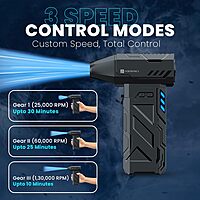 Portronics Tornado Air Blower – Portable Air Duster Blower | Rechargeable | 130,000 RPM | Black