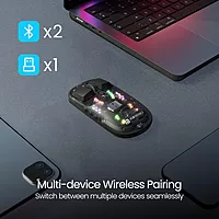 Portronics Toad 5 Mouse – Sleek, Transparent Design, Dual Wireless Connectivity, Ergonomic Shape, Long Battery Life, Ideal for Home & Office Use, Smooth Tracking, Compatible with Multiple Devices.