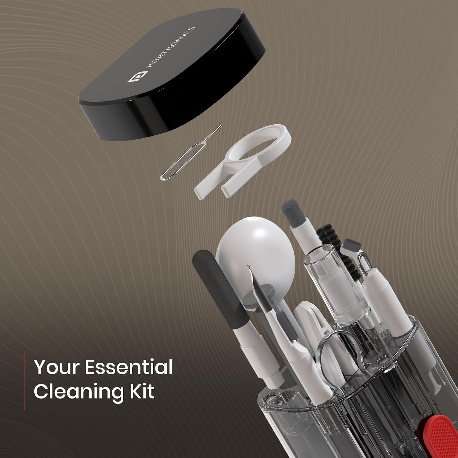 Portronics Clean T 21-In-1 Cleaning Kit for Laptop, Mobiles, and Tablets – Black
