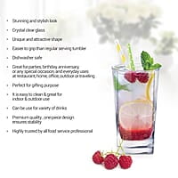 Treo By Milton Atlas Cool Glass Tumbler Set of 6, 213 ml Each, Transparent | Dishwasher Safe| Serve Whiskey | Wine | Juices | Cold Drinks | Water | Cocktails | Mixed Drinks