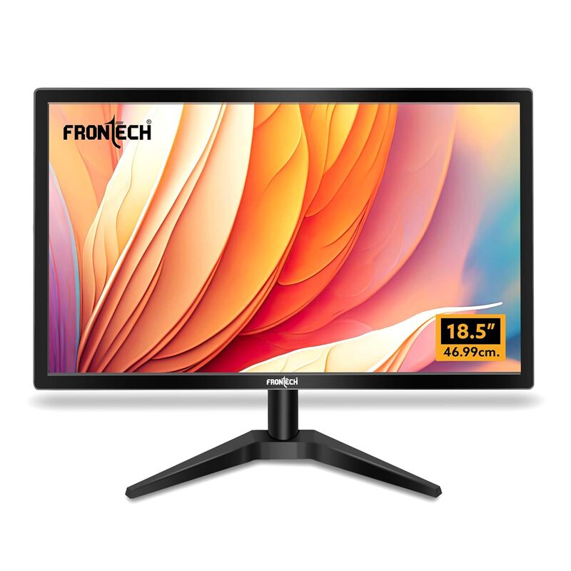 Frontech MON-0061 – 18.5" flat screen monitor with bright visuals, slim profile, and dependable performance for basic computing tasks.