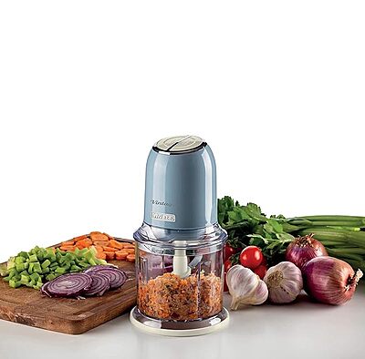 Ariete Vintage Collection Chopper – 600ml Capacity – Blue – Multi-Purpose Mini Chopper -Ice Crushing, Perfect for Kitchen Essentials
