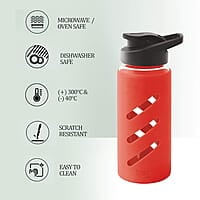 Treo By Milton Proteger 500 Borosilicate Glass Bottle With Silicon Protector, 535 ml