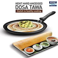 KENT Hard Anodised Dosa Tawa 30 CM 4.88mm Thick Base