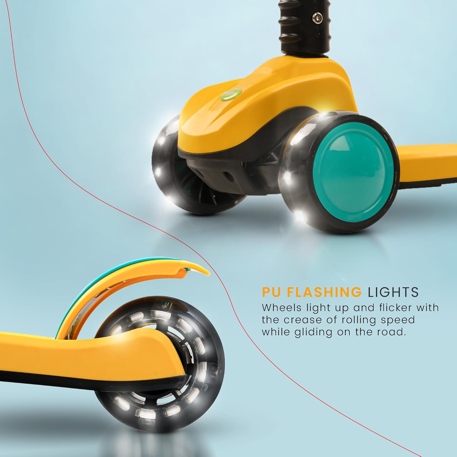 Baybee Phantom Skate Scooter for Kids, Foaldble 3 Wheel Kids Scooter with 3 Height Adjustable-Yellow Baybee Phantom Skate Scooter for Kids, Foaldble 3 Wheel Kids Scooter with 3 Height Adjustable-Yellow